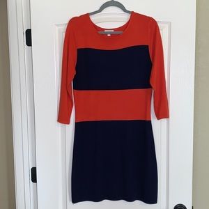 Charming Charlie’s Orange and Blue Sweater Dress